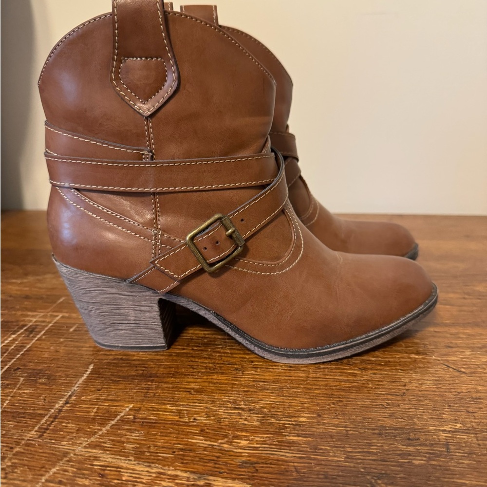 Brown Leather Ankle Boots